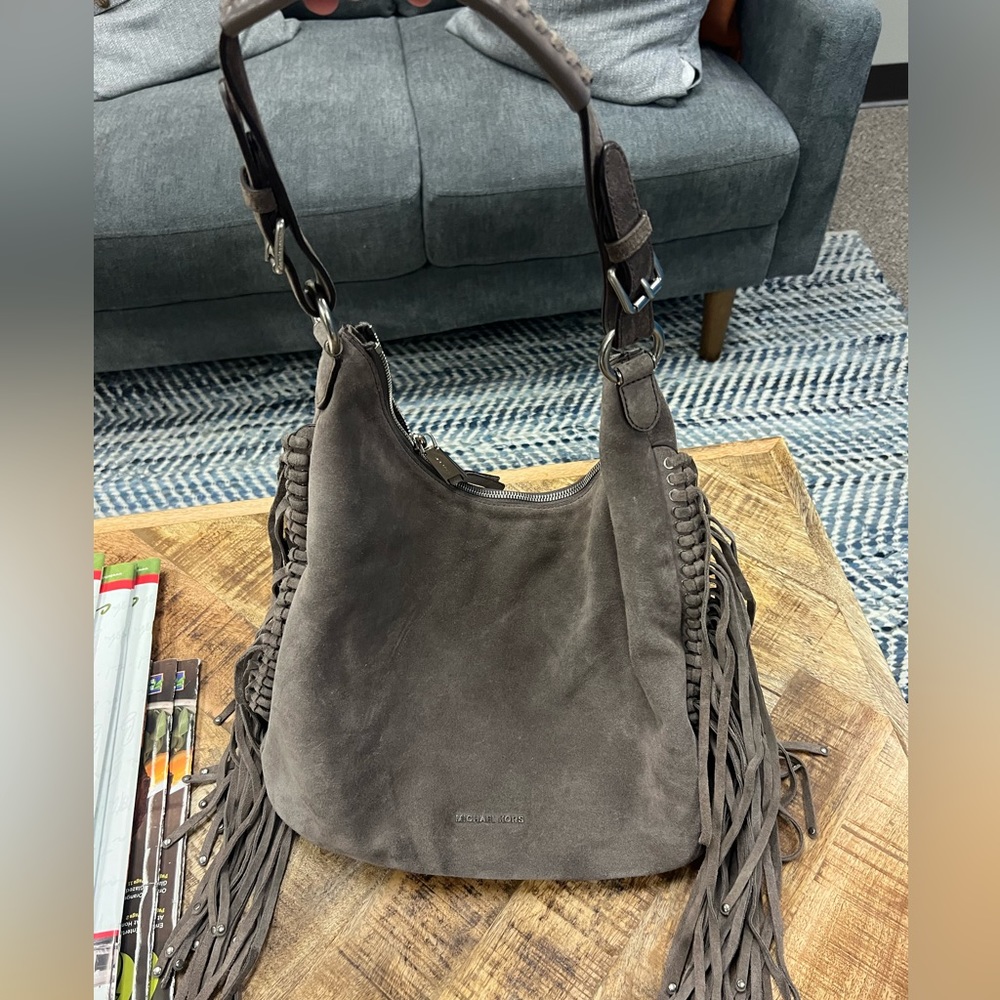 Michael Kors Gray Suede Bag